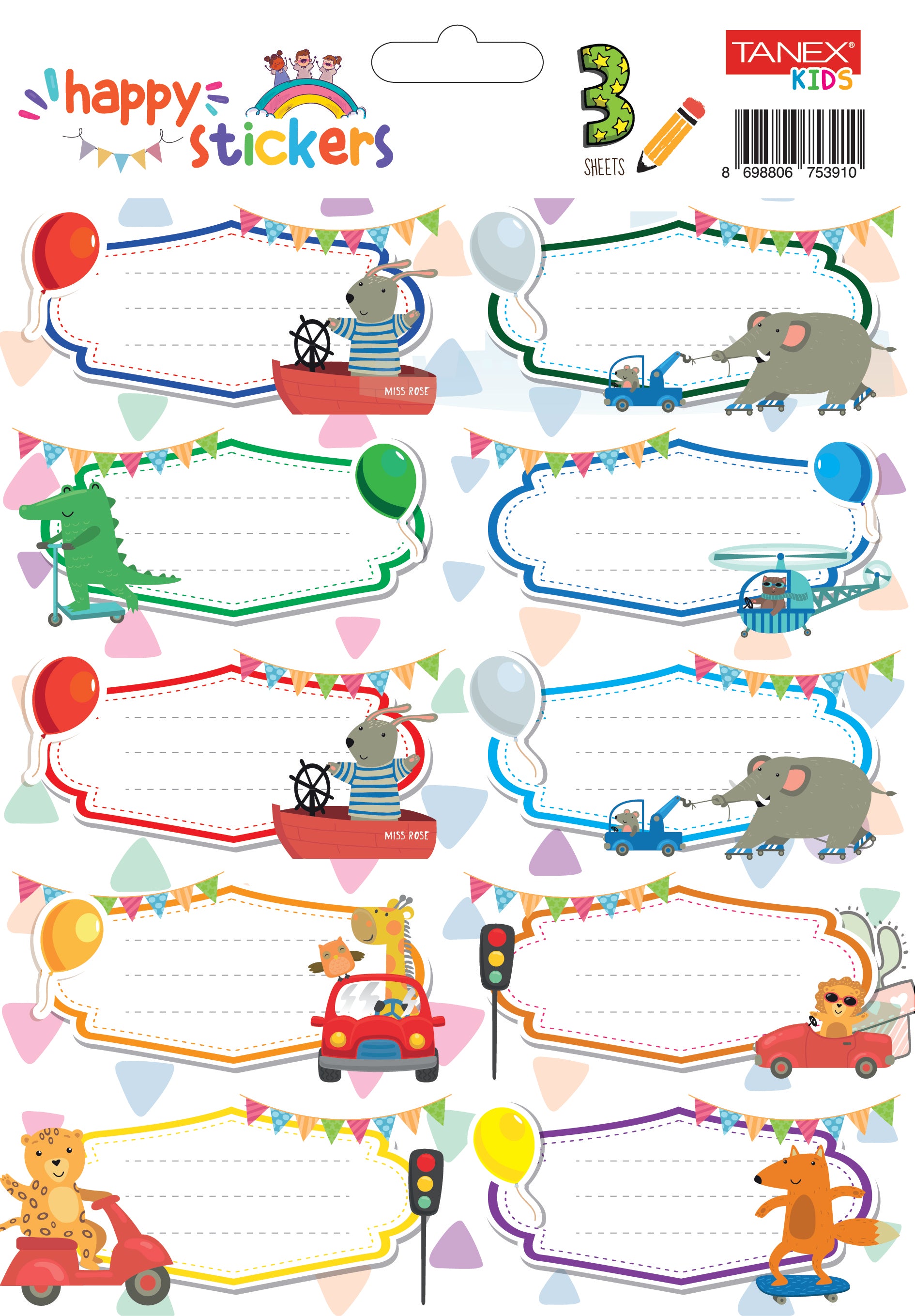 ETICHETE SCOLARE 30/SET JUCARII 2 TLS-761 TANEX ETICHETE SCOLARE 30/SET JUCARII 2 TLS-761 TANEX